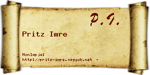 Pritz Imre névjegykártya